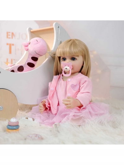 Говорящая силиконовая кукла Реборн девочка Ханна, 55 см-1